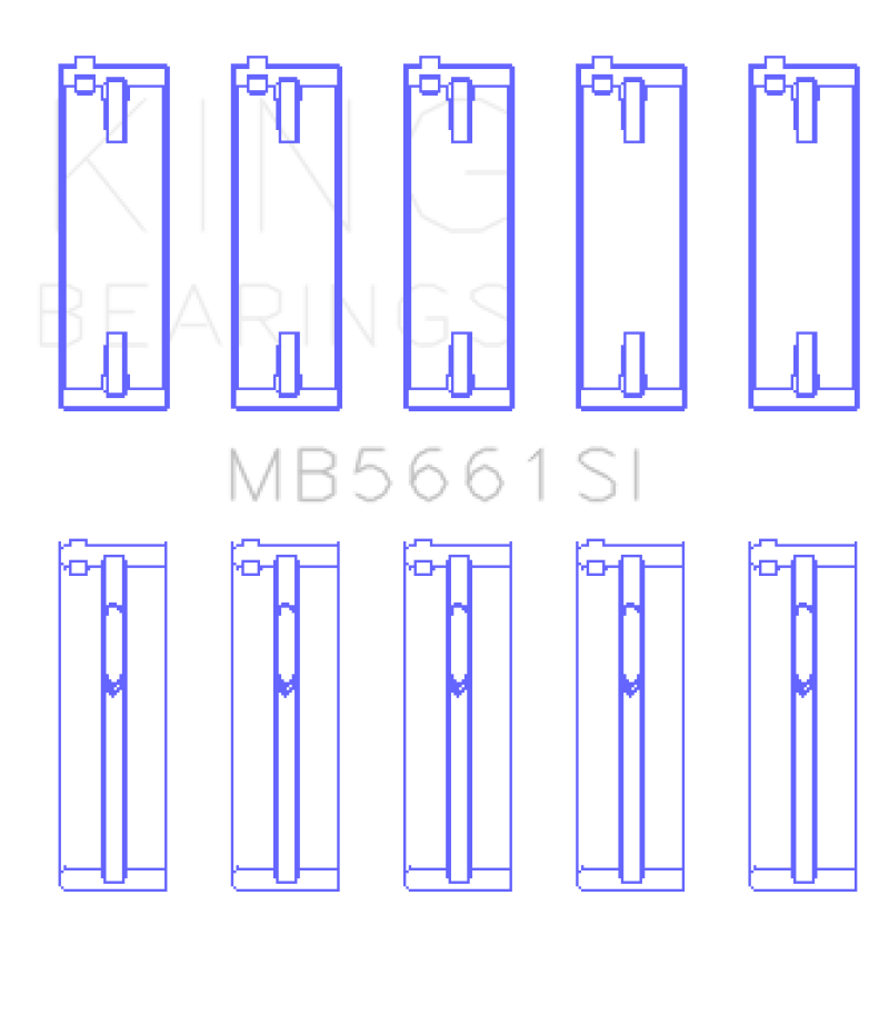 King Engine Bearings MB5661SI -King Volkswagen AMB/BYK/BBX (Size STD) Silicon Bi-Metal Aluminum Main Bearing Set