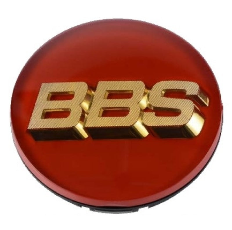 BBS 56.24.126 - Center Cap - 70mm Red w/ Gold 3D Logo (4-tab)