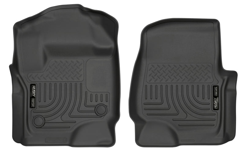 Husky Liners FITS: 13301 - 2017 Ford Super Duty (Crew Cab / Super Cab) WeatherBeater Black Front Floor Liners