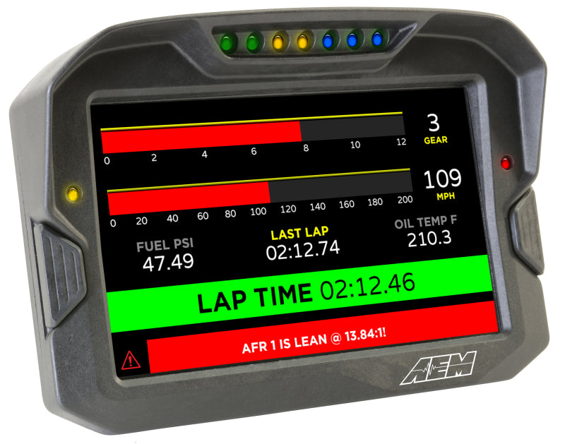 AEM 30-5702 - CD-7 Non Logging GPS Enabled Race Dash Carbon Fiber Digital Display w/o VDM (CAN Input Only)