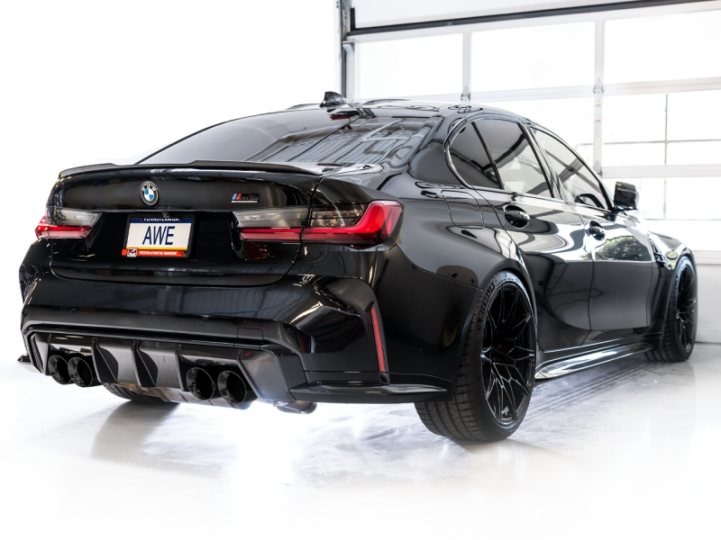 AWE Tuning 3020-42482 -AWE Track Edition Catback Exhaust for BMW G8X M3/M4 - Diamond Black Tips