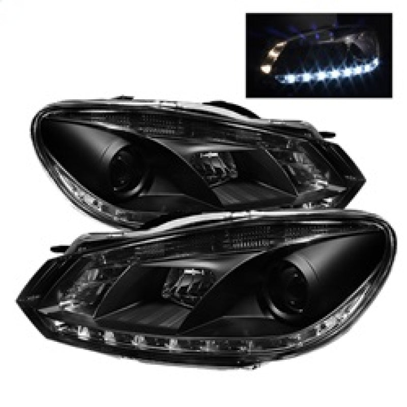 SPYDER 5012111 -Spyder Volkswagen Golf/GTI 10-13 Projector Headlights Halogen Model- DRL Blk PRO-YD-VG10-DRL-BK