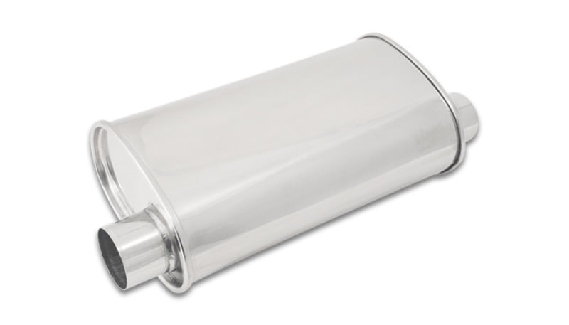 Vibrant 1129 - StreetPower Oval Muffler 5in x 9in x 15in - 2.5in inlet/outlet (Offset-Offset Same Side)