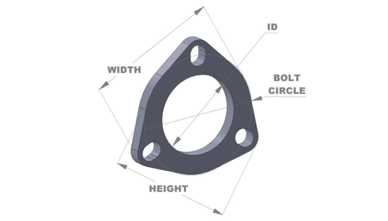 Vibrant 1483 - 3-Bolt T304 SS Exhaust Flanges (3in I.D.) - 5 Flange Bulk Pack