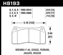 Load image into Gallery viewer, Hawk Performance HB193W.670 -Hawk Dodge / Ferrari Front &amp; Rear / Ferrari / Jaguar / Nissan Front DTC-30 Race Brake Pads