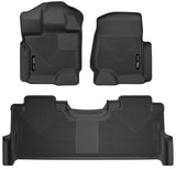 Husky Liners FITS: 2017 Ford F-250 Super Duty Crew Cab X-Act Contour Black Front & Rear Floor Liners