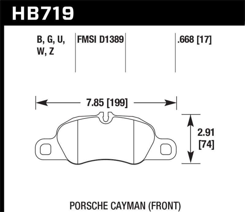 Hawk Performance HB719Z.668 - Hawk 2013-2016 Porsche 911 Series Performance Ceramic Front Brake Pads (Does not fit S models)