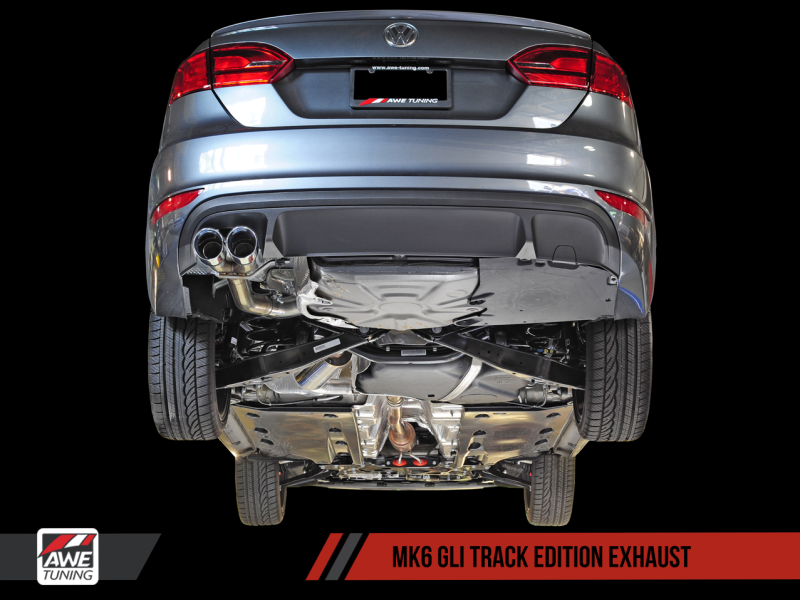 AWE Tuning 3020-22026 - Mk6 GLI 2.0T - Mk6 Jetta 1.8T Track Edition Exhaust - Polished Silver Tips