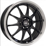 Enkei 409-770-11BK - J10 17x7 4x100/108 42mm Offset 72.62mm Bore Dia Matte Black w/ Machined Lip Wheel