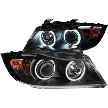 Load image into Gallery viewer, ANZO 121335 - 2006-2008 BMW 3 Series E90-E91 Projector Headlights w/ Halo w/ LED Bar Black (CCFL)