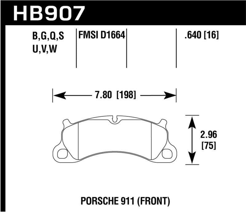 Hawk Performance HB907B.640 - Hawk 2016 Porsche 911 Carrera S HPS 5.0 Front Brake Pads