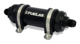 Fuelab 82833-1 - 828 In-Line Fuel Filter Long -10AN In/Out 6 Micron Fiberglass - Black