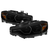 SPYDER 5085047 -Spyder 12-14 BMW F30 3 Series 4DR Projector Headlights - LED DRL - Blk Smoke PRO-YD-BMWF3012-DRL-BSM