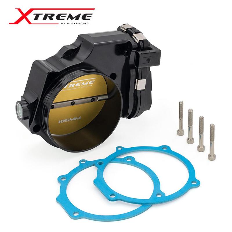 BLOX Racing BXIM-00255-BK - 2015+ Dodge Hellcat / Jeep Trackhawk 6.2L 105mm Electronic Billet Throttle Body - Black