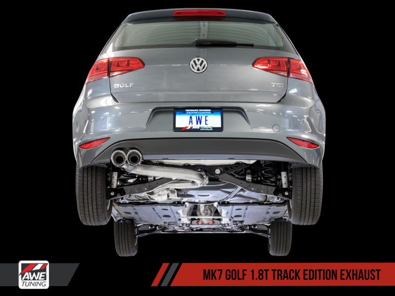 AWE Tuning 3020-22020 - VW MK7 Golf 1.8T Track Edition Exhaust w/Chrome Silver Tips (90mm)