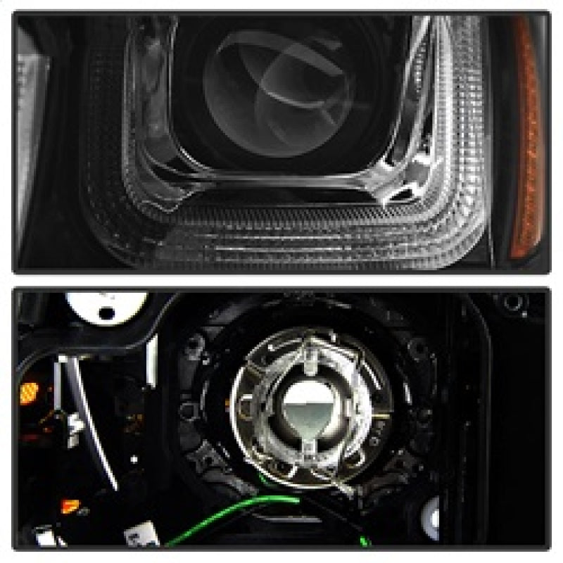 SPYDER 5080592 -Spyder Volkswagen Golf VII 14-16 Projector Headlights DRL LED Red Stripe Blk PRO-YD-VG15-RED-DRL-BK