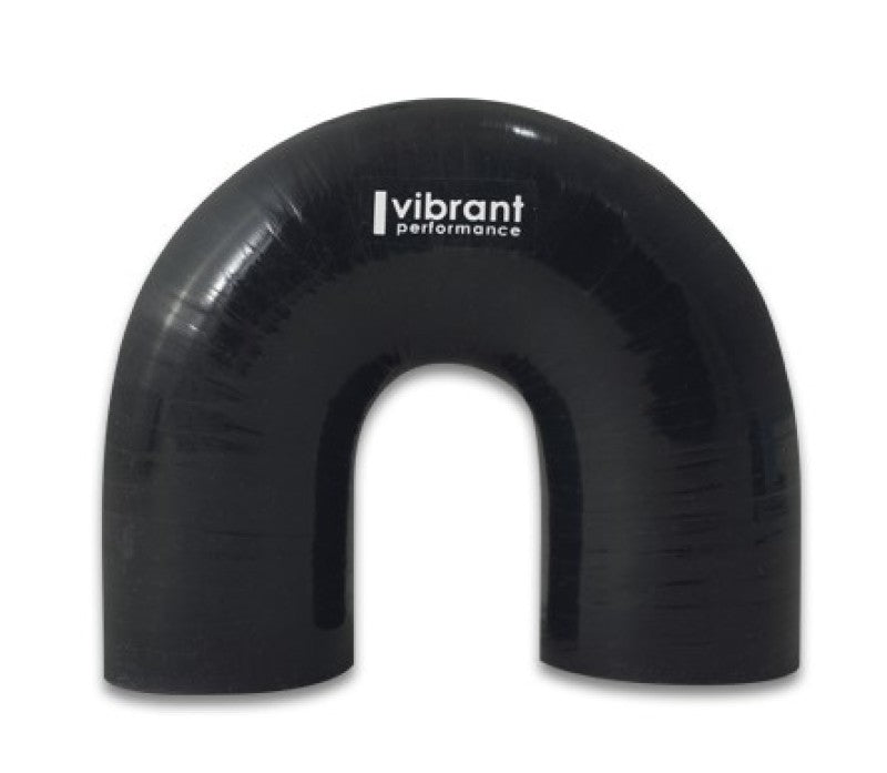 Vibrant 19668 - 4 Ply Reinforced Silicone Elbow Connector - 3in ID x 4.25in Leg 180 Deg Elbow (BLACK)