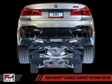 Load image into Gallery viewer, AWE Tuning 18-19 BMW F90 M5 SwitchPatch Cat-Back Exhaust- Black Diamond Tips