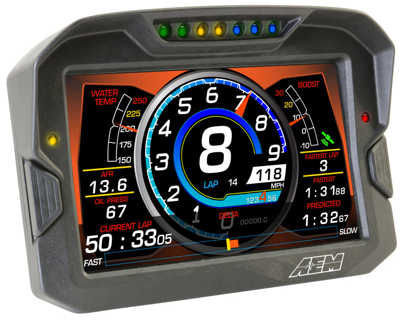 AEM 30-5702 - CD-7 Non Logging GPS Enabled Race Dash Carbon Fiber Digital Display w/o VDM (CAN Input Only)