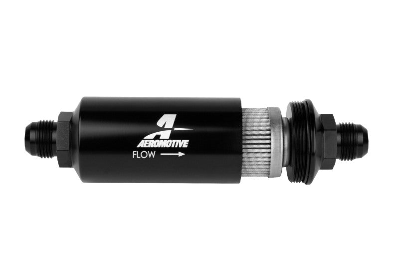 Aeromotive 12389 - In-Line Filter - (AN-10) 100 Micron Stainless Steel Element Black Anodize Finish