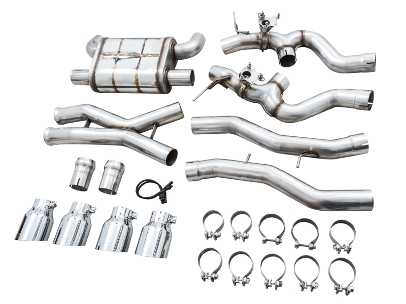 AWE Tuning 3025-43480 -AWE SwitchPath Catback Exhaust for BMW G8X M3/M4 - Chrome Silver Tips