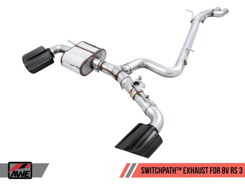 AWE Tuning 3025-33034 - 17-19 Audi RS3 8V SwitchPath Exhaust w/Diamond Black RS-Style Tips