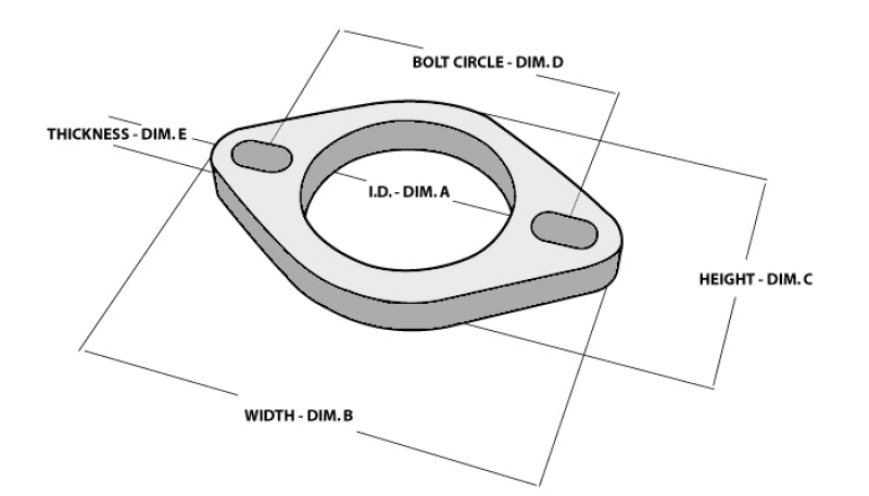 Vibrant 1472 - 2-Bolt T304 SS Exhaust Flanges (2.5in I.D.) - 5 Flange Bulk Pack