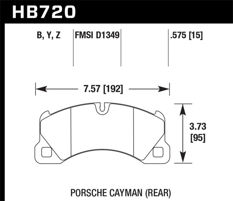 Hawk Performance HB720B.575 - Hawk 15-17 Porsche Cayenne Front HPS 5.0 Brake Pads