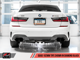 AWE Tuning 3015-43158 - 2019+ BMW M340i (G20) Resonated Touring Edition Exhaust - Quad Diamond Black Tips