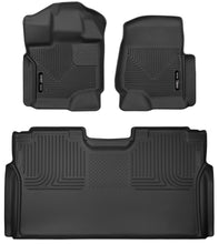 Load image into Gallery viewer, Husky Liners FITS: 53498 - 15-22 Ford F-150 SuperCrew Cab X-Act Contour Front &amp; 2nd Row Seat Floor Liners - Black