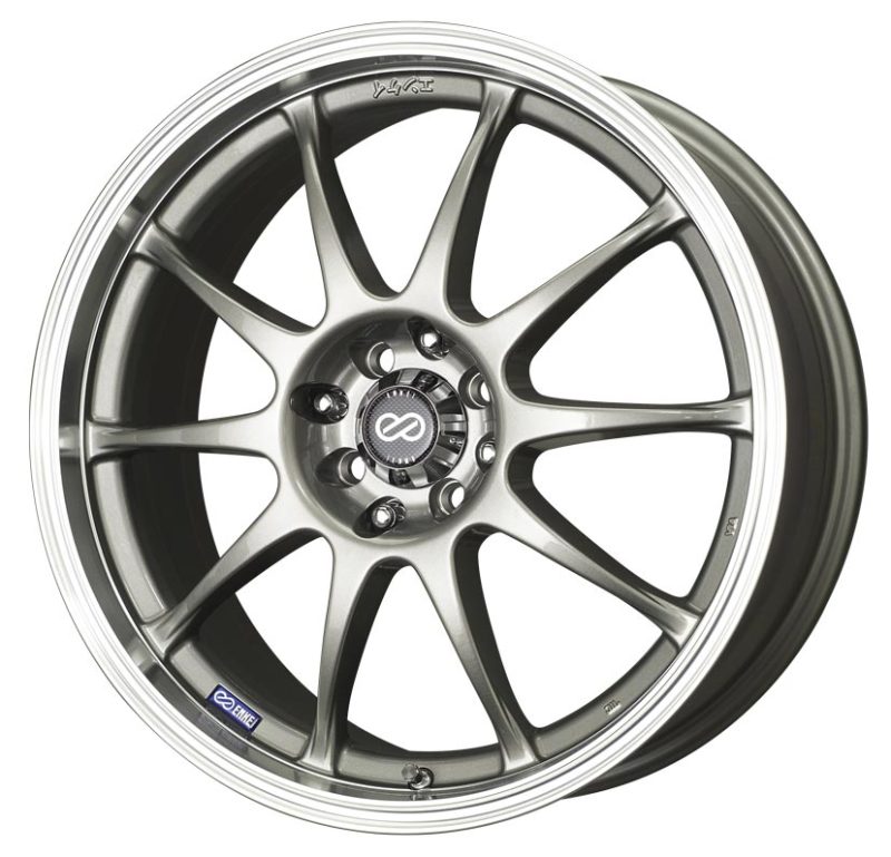 Enkei 409-875-12SP - J10 18x7.5 5x100/114 38mm Offset 72.6mm Bore Dia Silver w/ Machined Lip Wheel