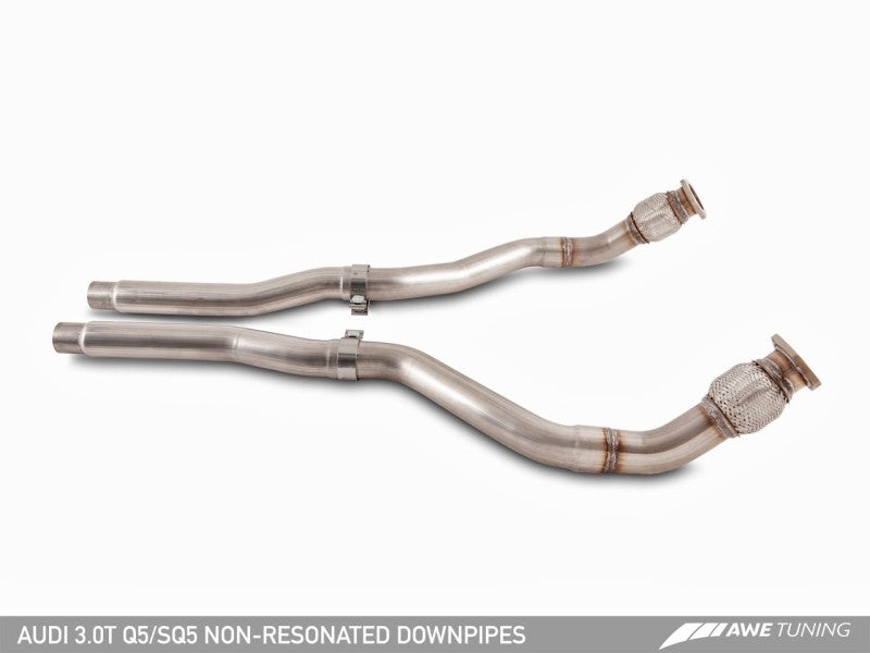 AWE Tuning 3220-11016 - Audi 8R 3.0T Non-Resonated Downpipes for Q5 / SQ5