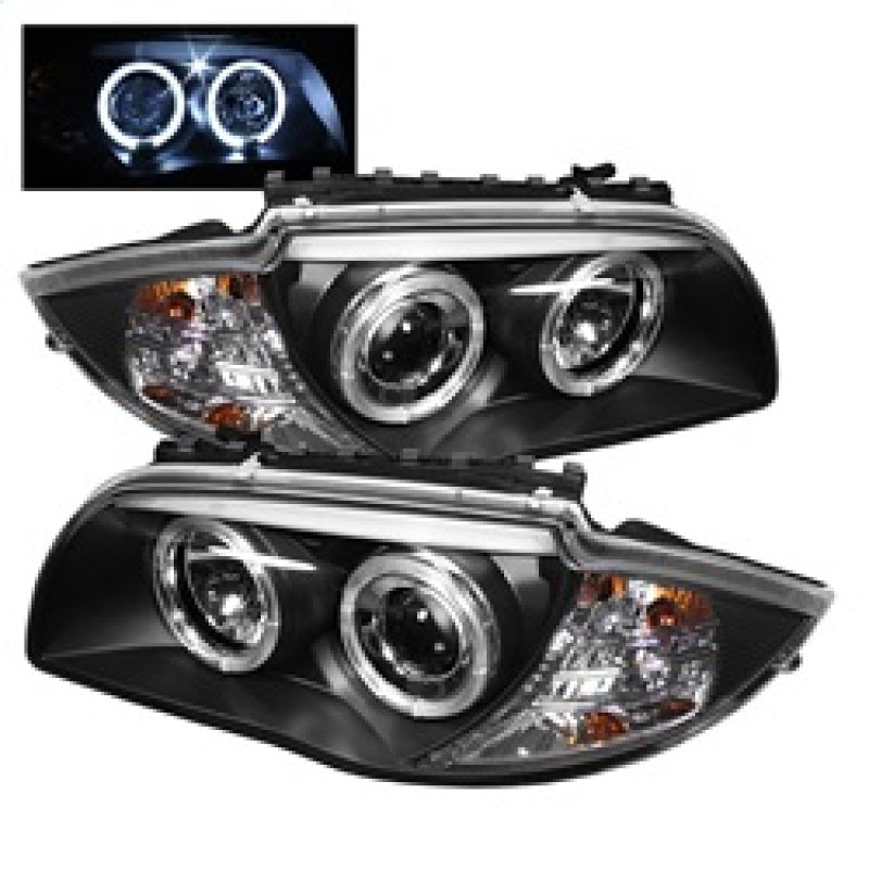 SPYDER 5008985 - Spyder BMW E87 1-Series 08-11 Projector Headlights LED Halo Black High H1 Low H7 PRO-YD-BMWE87-HL-BK