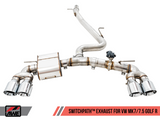 AWE Tuning 3025-42066 - Volkswagen Golf R MK7.5 SwitchPath Exhaust w/Chrome Silver Tips 102mm