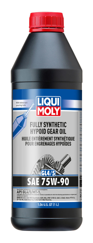 LIQUI MOLY 22090 - 1L Fully Synthetic Hypoid Gear Oil (GL4/5) 75W90