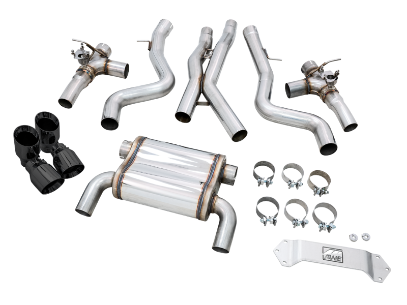 AWE Tuning 3025-43074 - BMW F8X M3/M4 SwitchPath Catback Exhaust - Diamond Black Tips