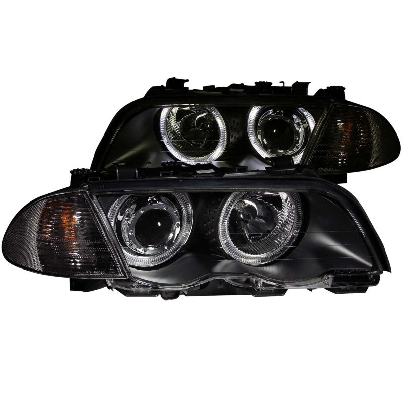 ANZO 121261 - 1999-2001 BMW 3 Series E46 Projector Headlights w/ Halo Black (CCFL)