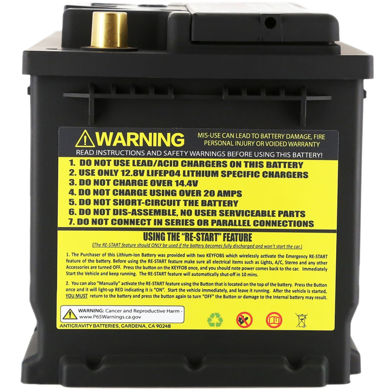 Antigravity Batteries AG-H7-40-RS - Antigravity H7/Group 94R Lithium Car Battery w/Re-Start