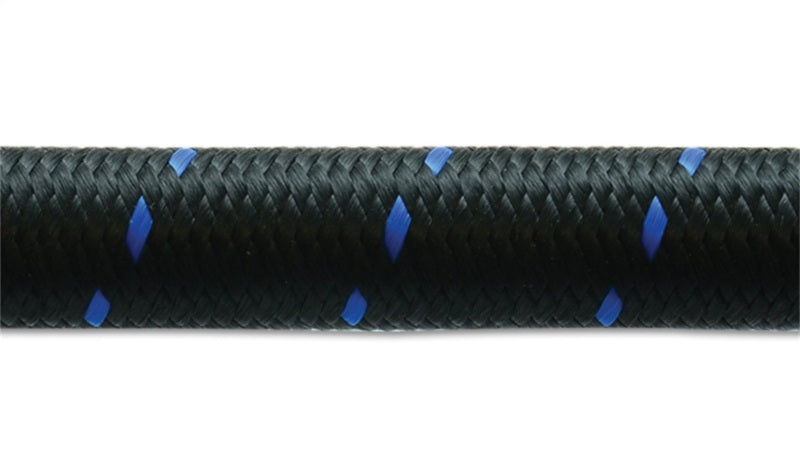 Vibrant 11990B - -10 AN Two-Tone Black/Blue Nylon Braided Flex Hose (5 foot roll)