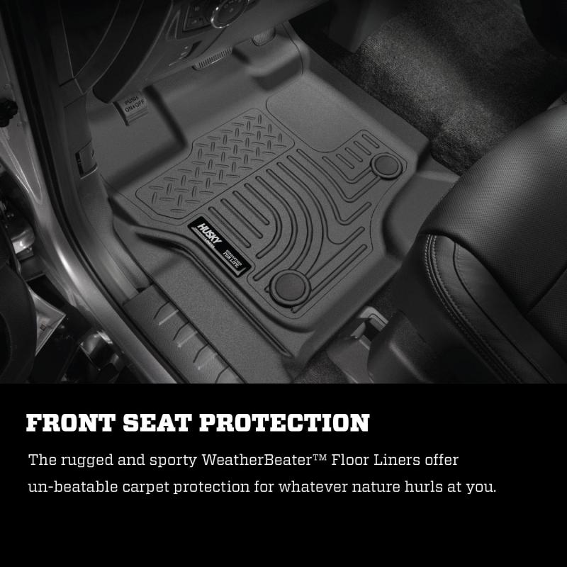 Husky Liners FITS: 13321 - 17 Ford F-250 Super Duty SuperCab WeatherBeater Black Floor Liners