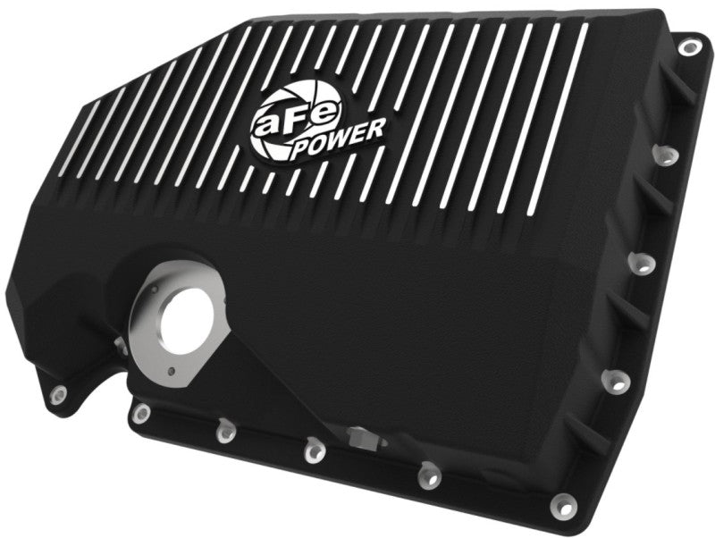 aFe 46-71210B - 05-19 VW 1.8L/2.0L w/ Oil Sensor Engine Oil Pan Black POWER Street Series w/ Machined Fins