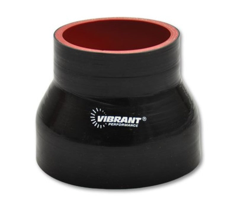 Vibrant 19741 - 4 Ply Reducer Couper 4.0in ID x 3.50in ID x 4.50in Long - Black