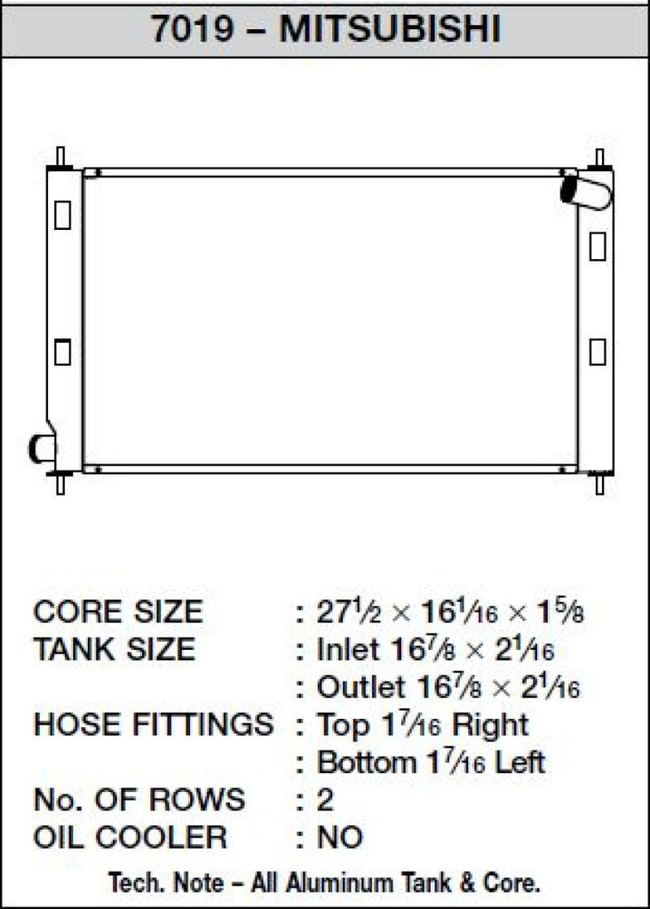 CSF 7019 - 08-15 Mitsubishi Lancer Evo X Radiator