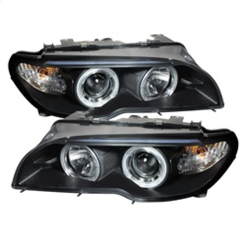 SPYDER 5077141 - Spyder BMW E46 3-Series 04-06 2 DR Projector Halogen Model- LED Halo Blk PRO-YD-BMWE4604-2DR-HL-BK