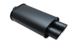 Vibrant 1148 - StreetPower FLAT BLACK Oval Muffler with Dual 3in Outlets - 2.5in inlet I.D.