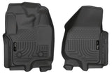 Husky Liners FITS: 18701 - 12-15 Ford Super Duty Crew & Extended Cab WeatherBeater Front Row Black Floor Liners