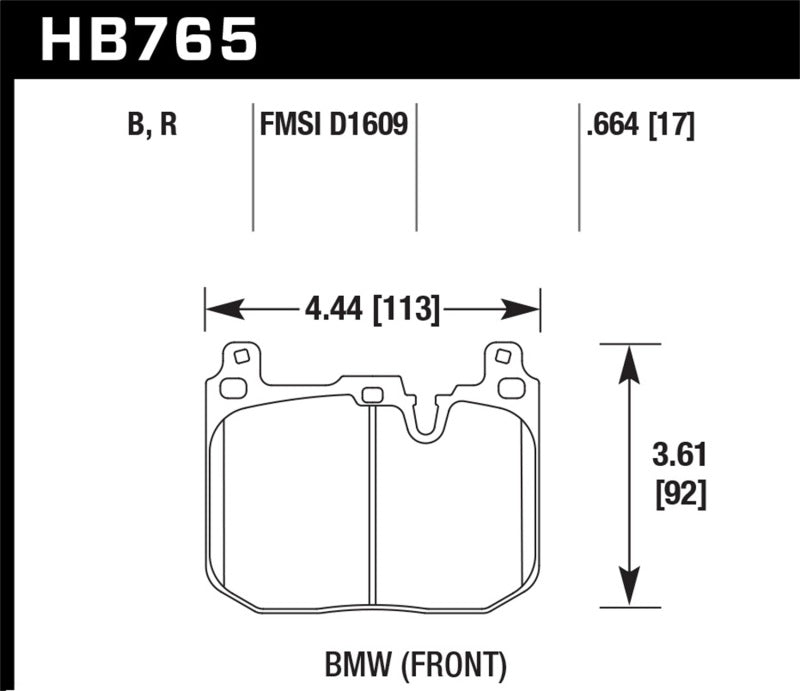 Hawk Performance HB765N.664 - Hawk 2017 BMW 440i/M2-4 Black HP Plus Front Brake Pads