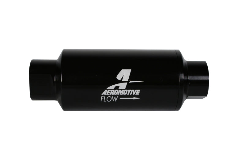 Aeromotive 12350 - In-Line Filter 10AN 10 Micron Microglass Element Bright-Dip Black 2in OD