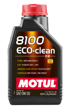 Load image into Gallery viewer, Motul 1L Synthetic Engine Oil 8100 Eco-Clean 0W30 12X1L - C2/API SM/ST.JLR 03.5007 - 1L