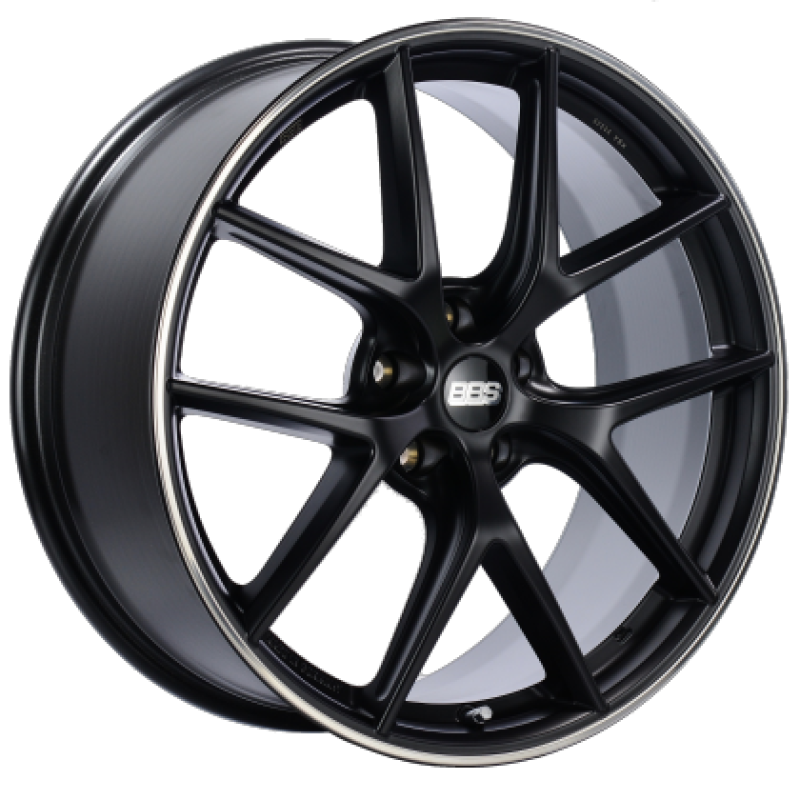 BBS CI2201BPO - CI-R 19x9 5x112 ET42 Satin Black Polished Rim Protector Wheel -82mm PFS/Clip Required